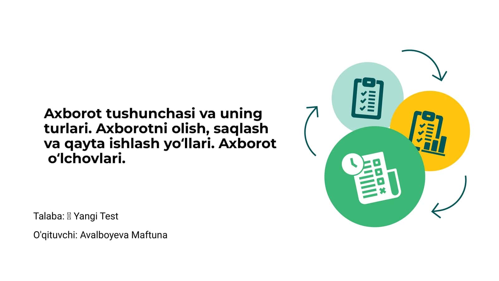 Axborot Tushunchasi va Uning Turlari