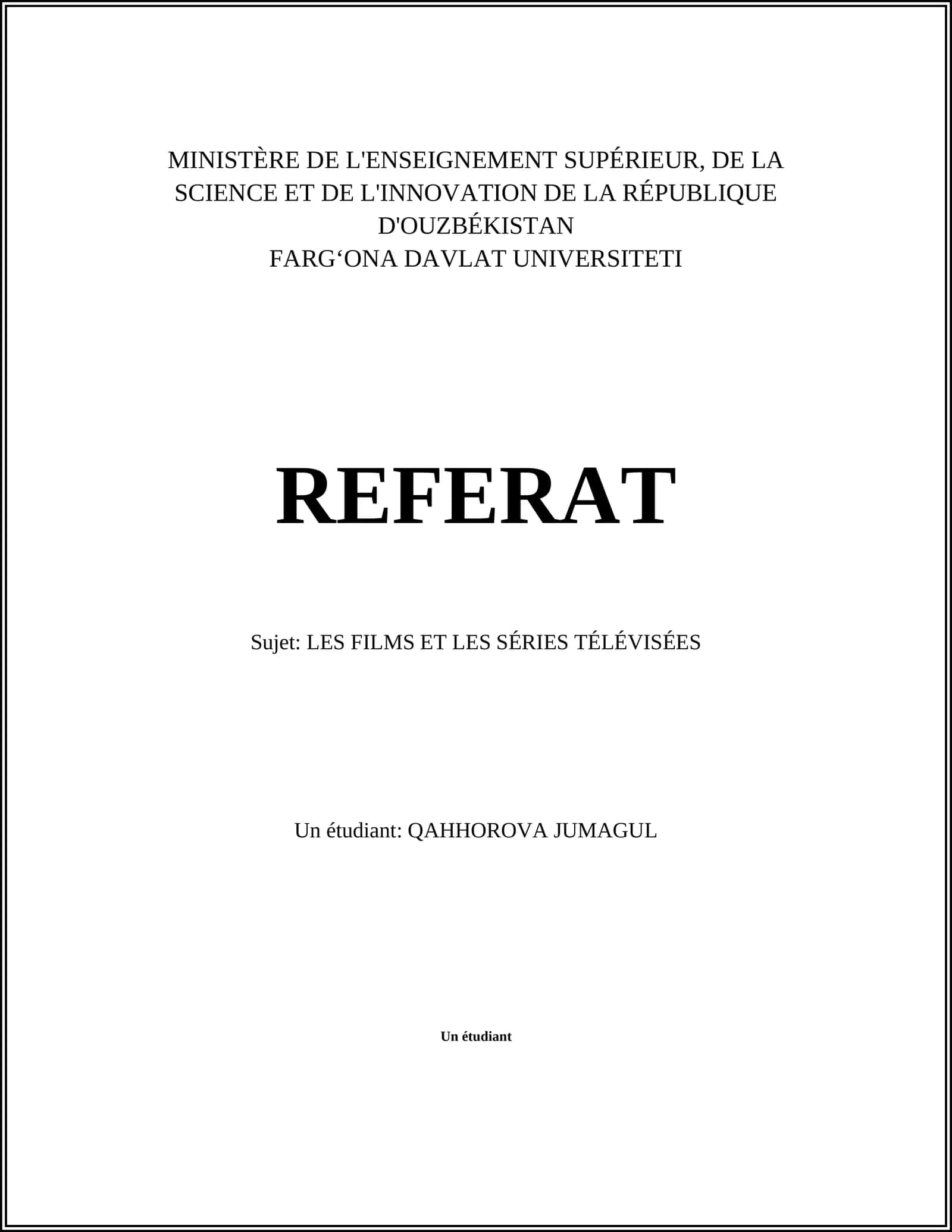 LES FILMS ET LES SÉRIES TÉLÉVISÉES