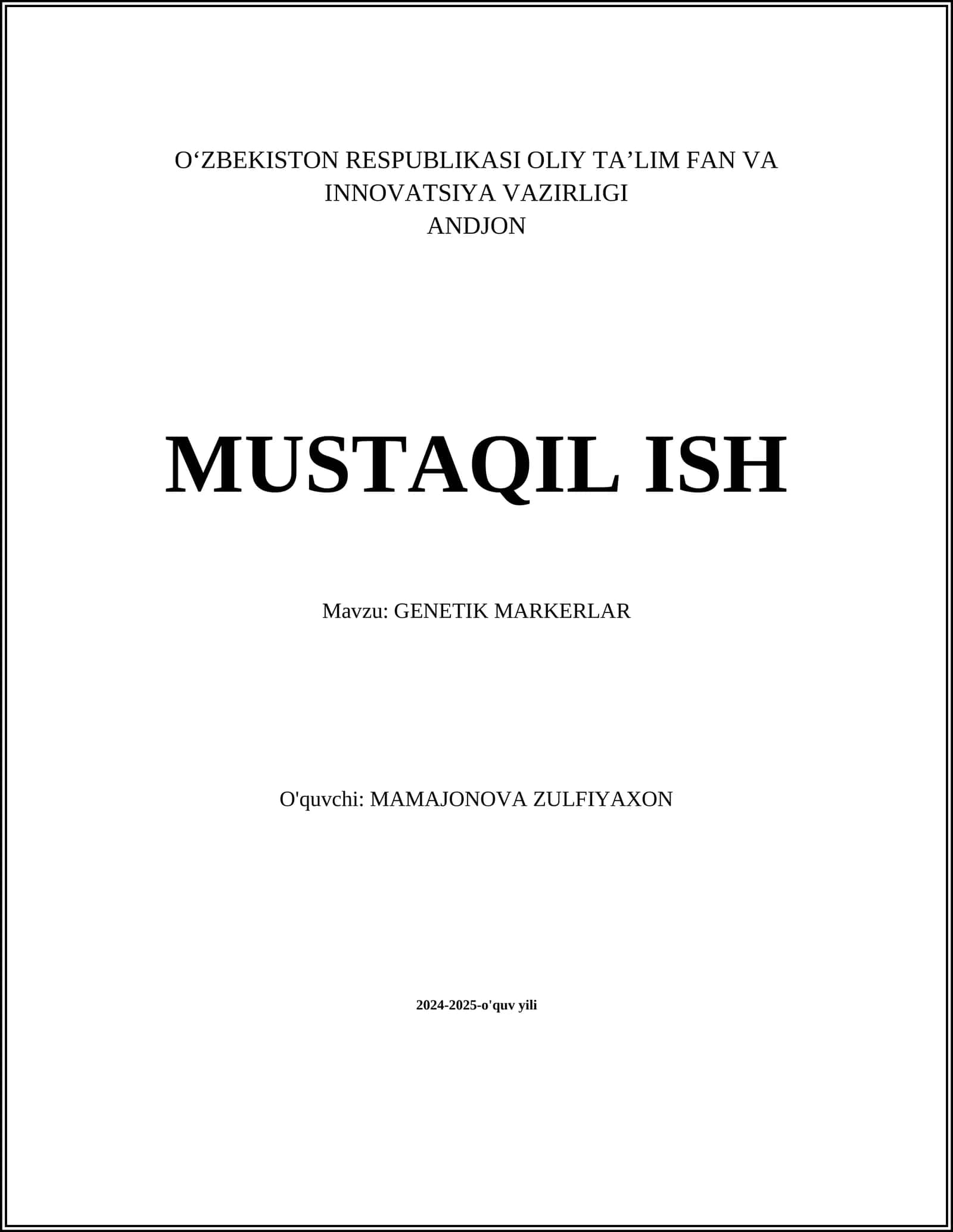 GENETIK MARKERLAR