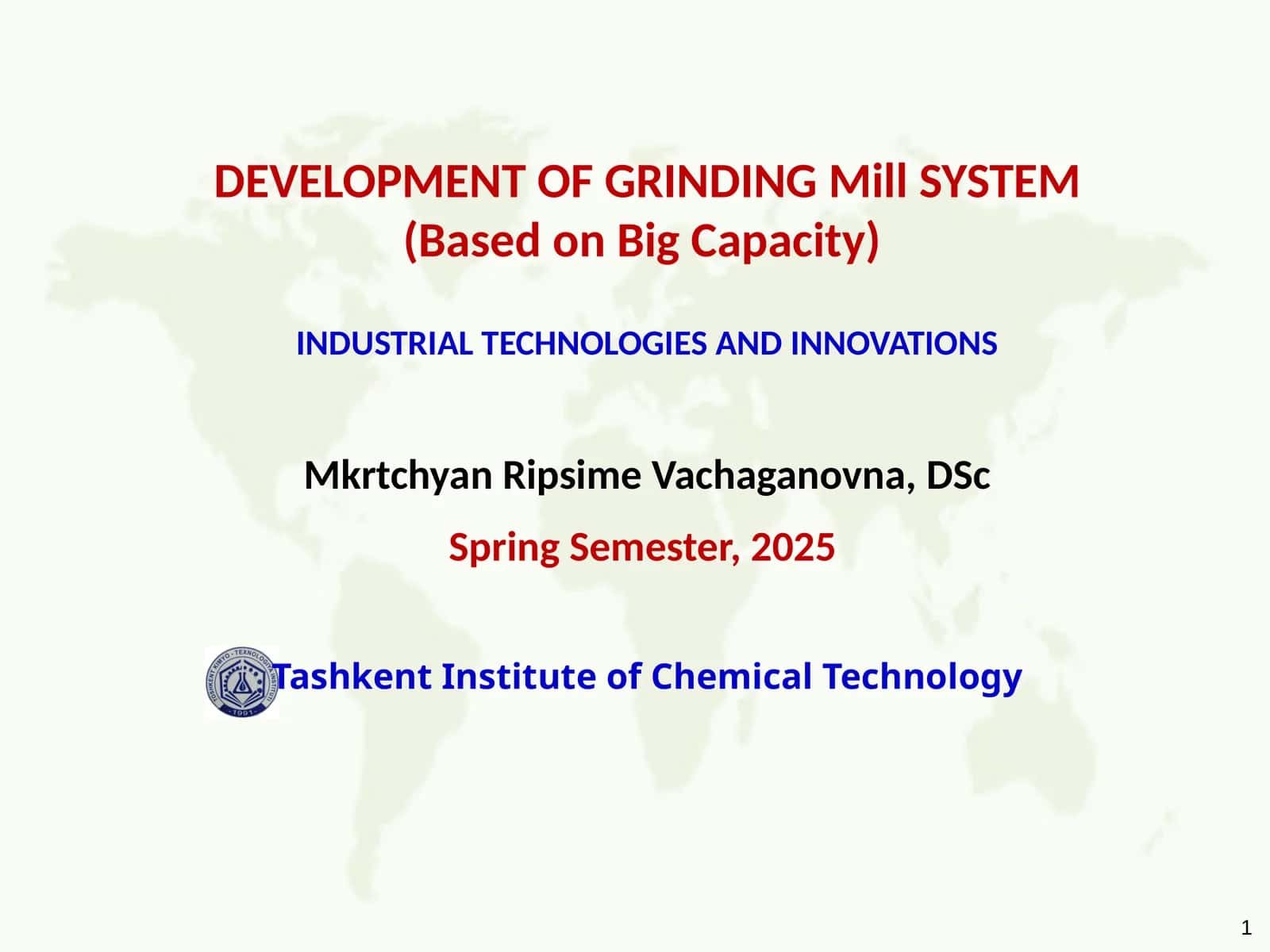 DEVELOPMENT OF GRINDING Mill SYSTEM