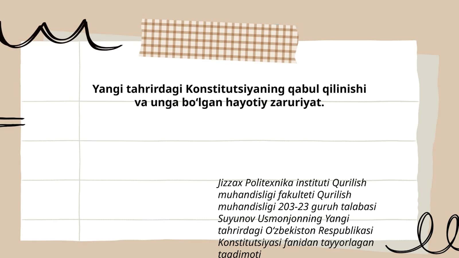 Yangi tahrirdagi O‘zbekiston Respublikasi Konstitutsiyasi