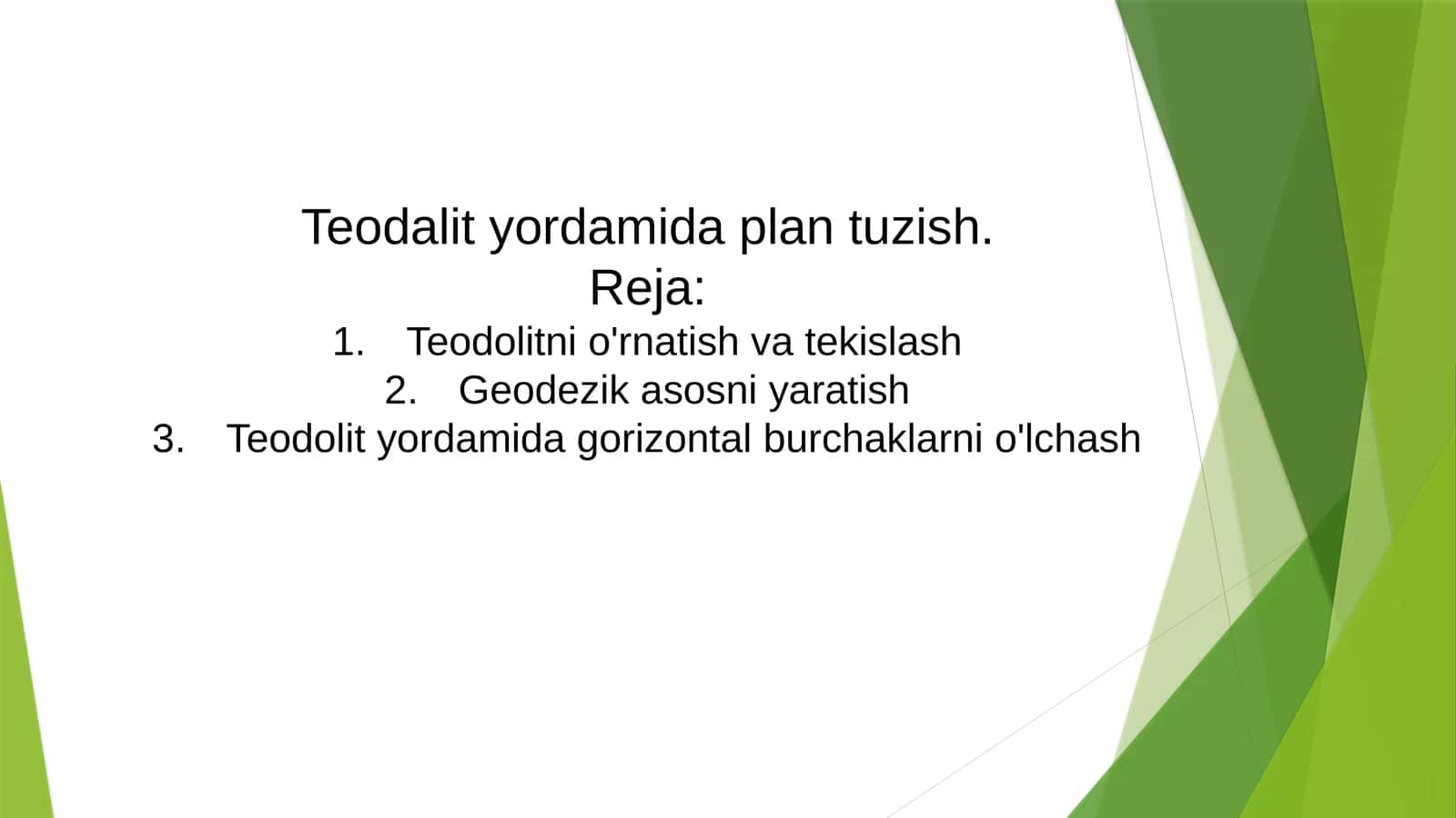 Teodolit yordamida plan tuzish