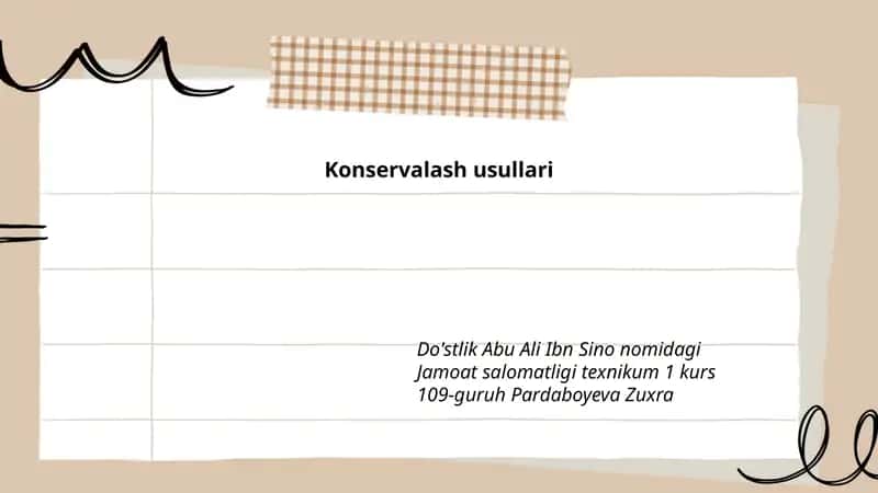 Konservalash usullari