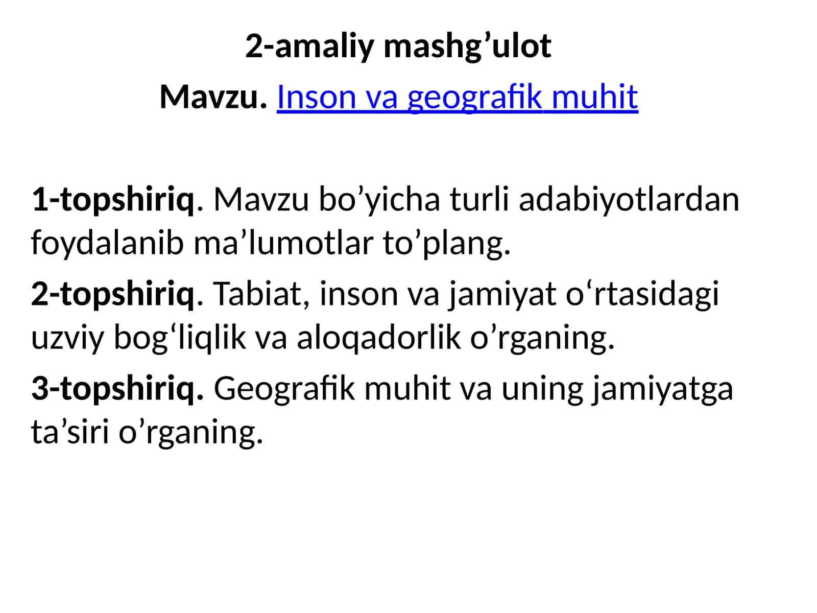Inson va geografik muhit