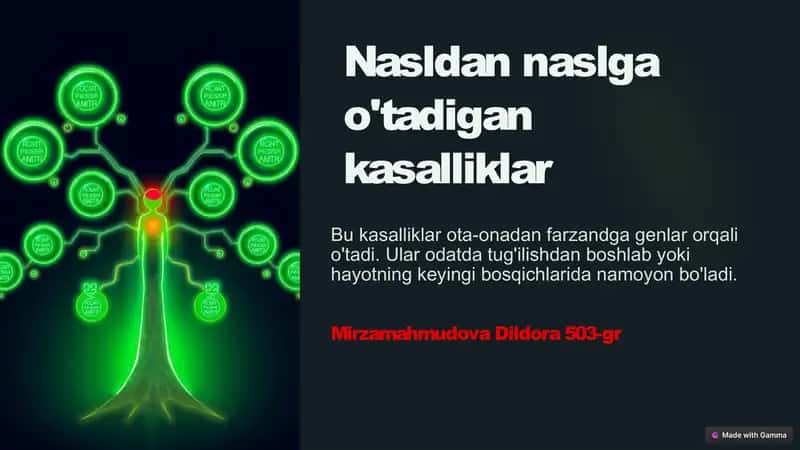 Nasldan naslga o'tadigan kasalliklar