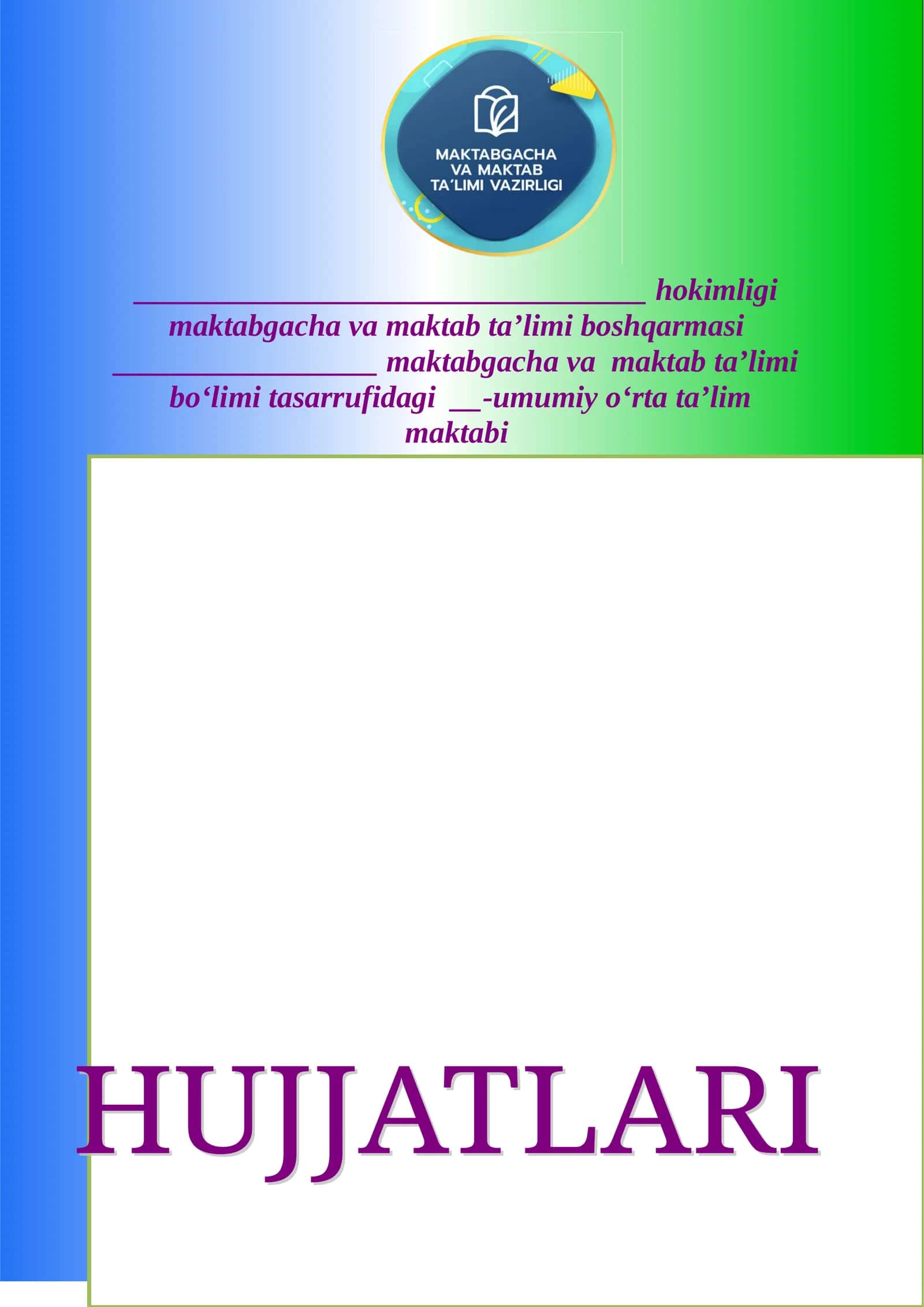 Umumiy oʻrta ta’lim maktabi IJTIMOIY FANLAR METODBIRLASHMA RAHBARI