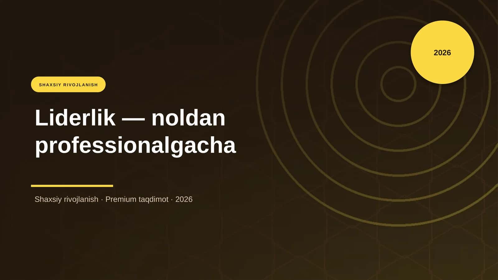 Liderlik — noldan professionalgacha