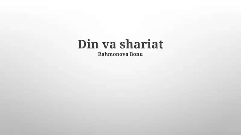 Din va shariat