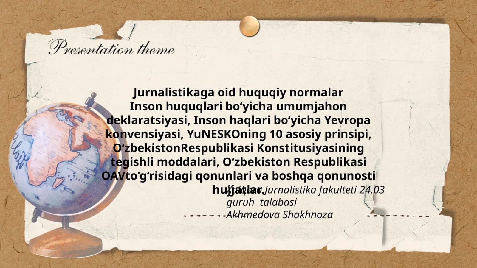 Jurnalistikaga oid huquqiy normalar