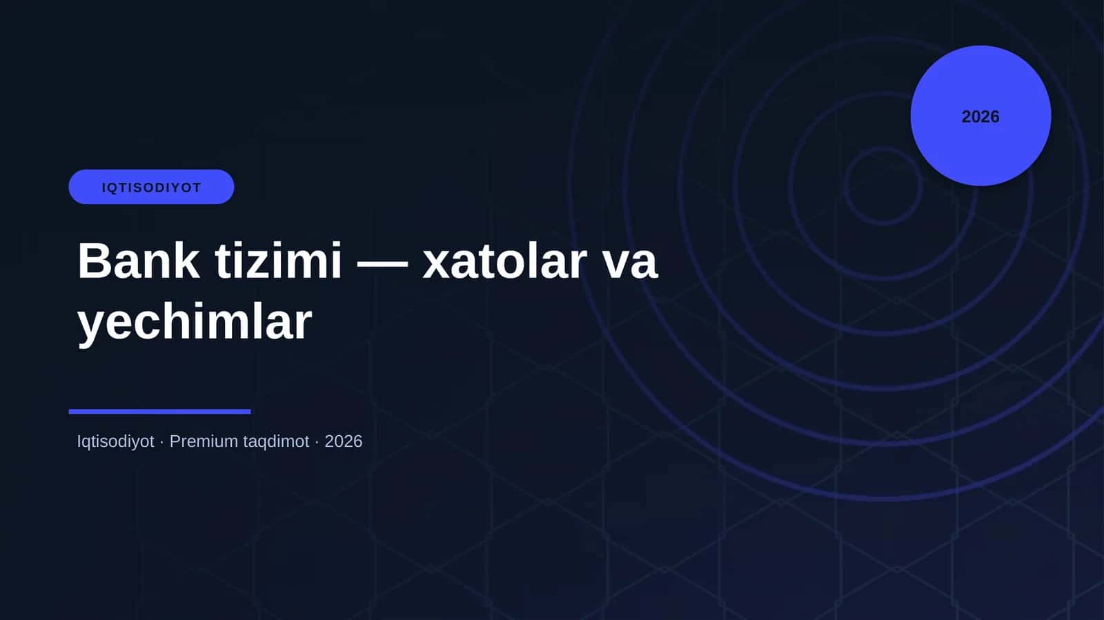 Bank tizimi - xatolar va yechimlar