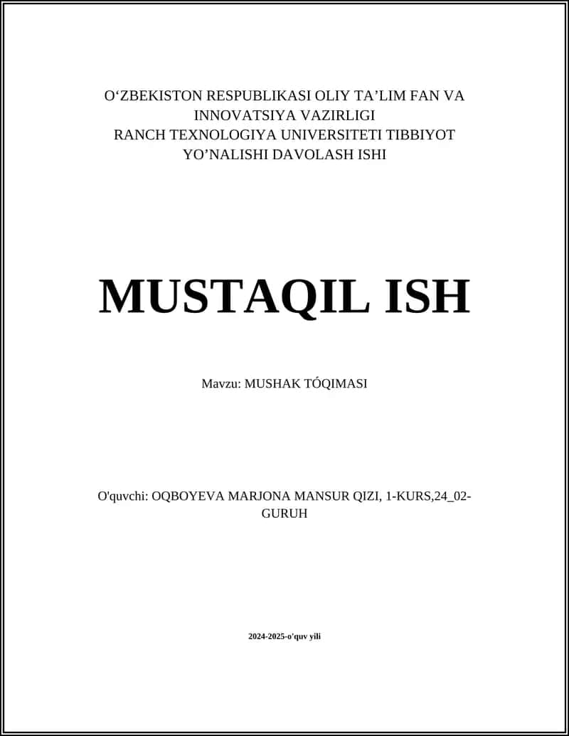 MUSHAK TÓQIMASI