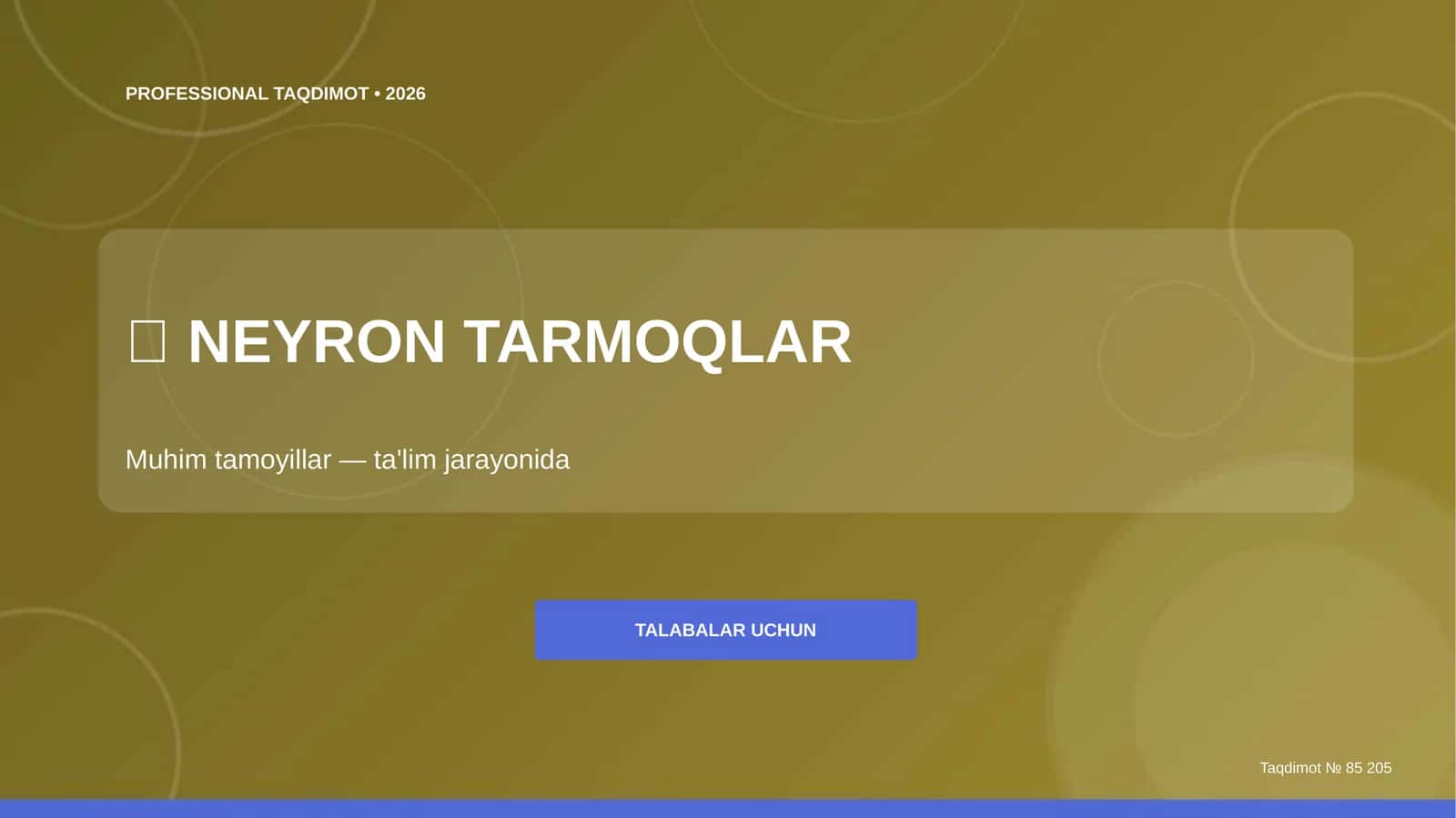 NEYRON TARMOQLAR