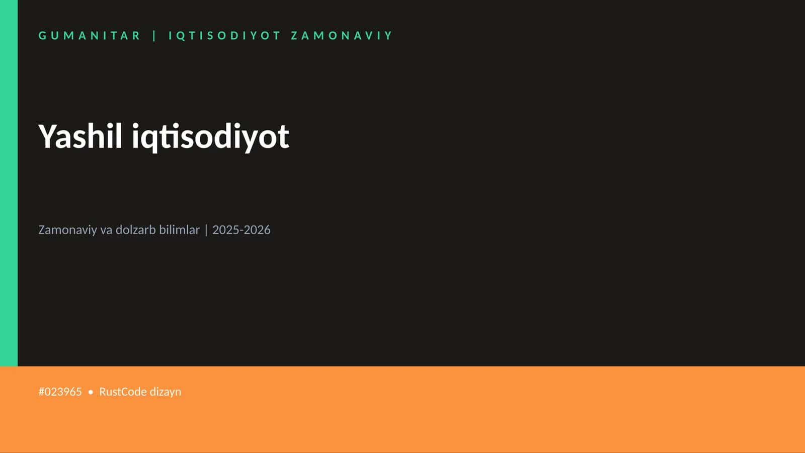 Yashil iqtisodiyot