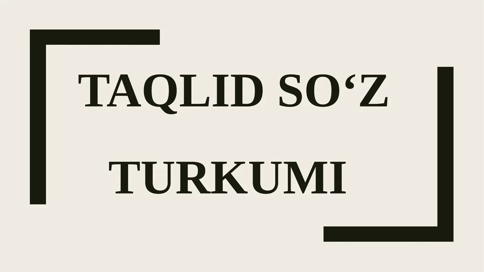 Taqlid so‘z turkumi
