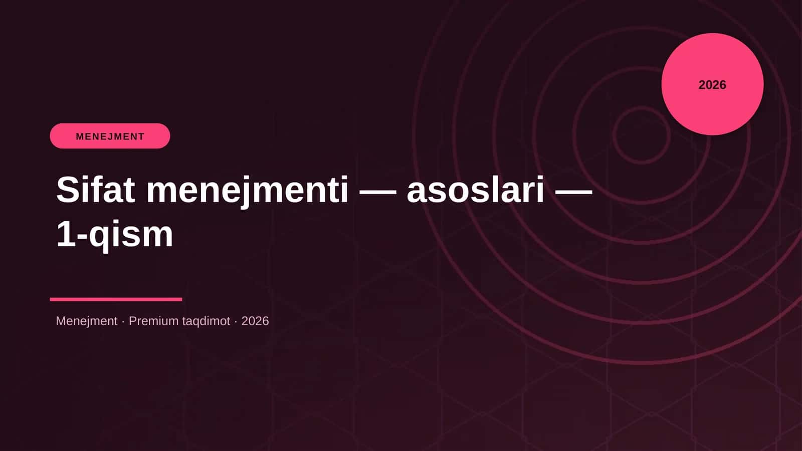 Sifat menejmenti — asoslari — 1-qism