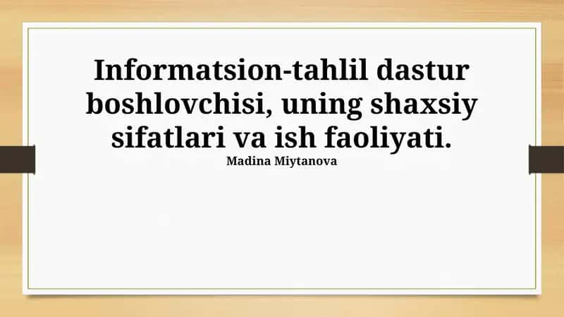 Informatsion-tahlil dasturi