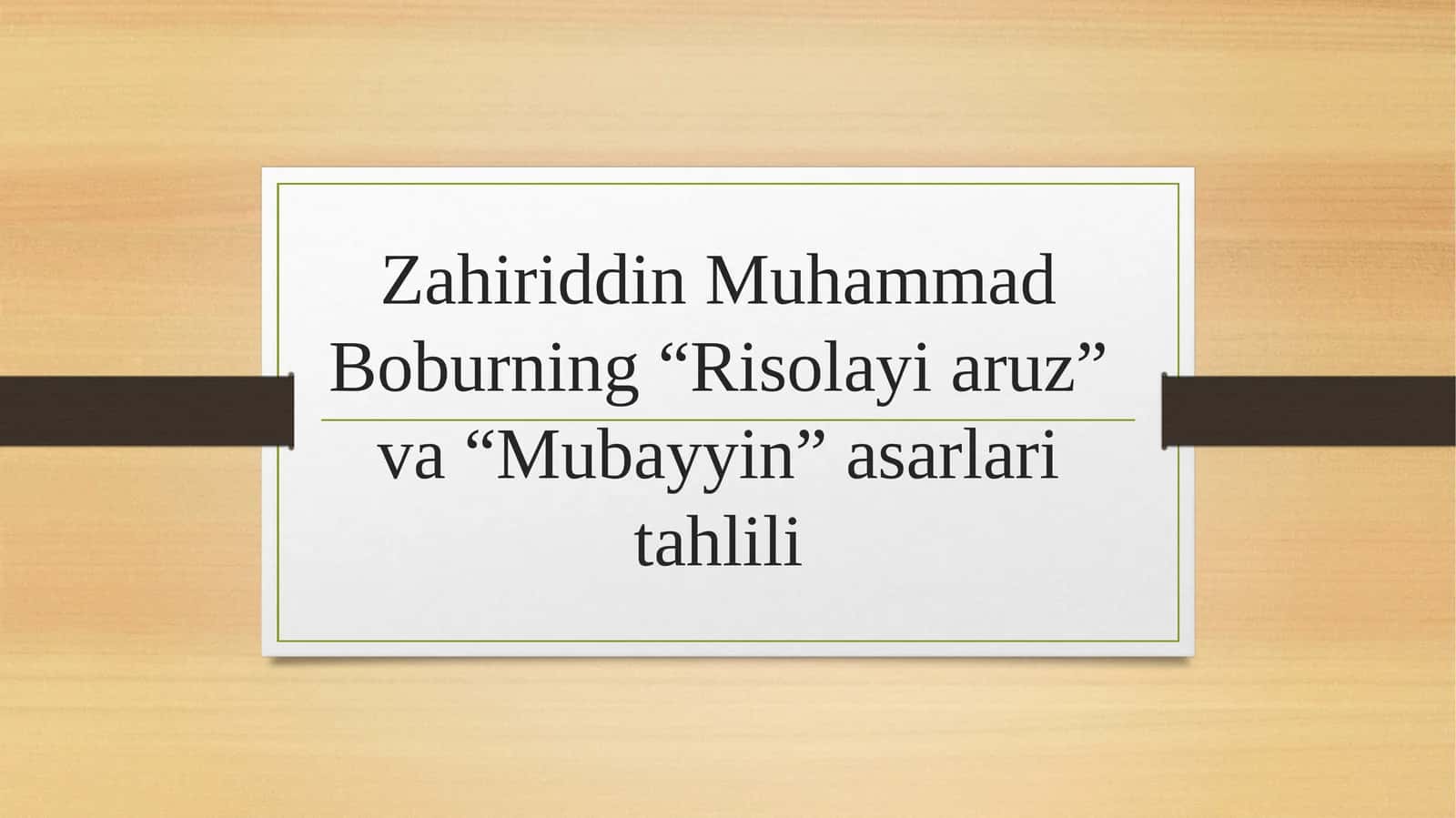 ''Risolayi aruz'' va ''Mezon ul avzon'' asarlari tahlili