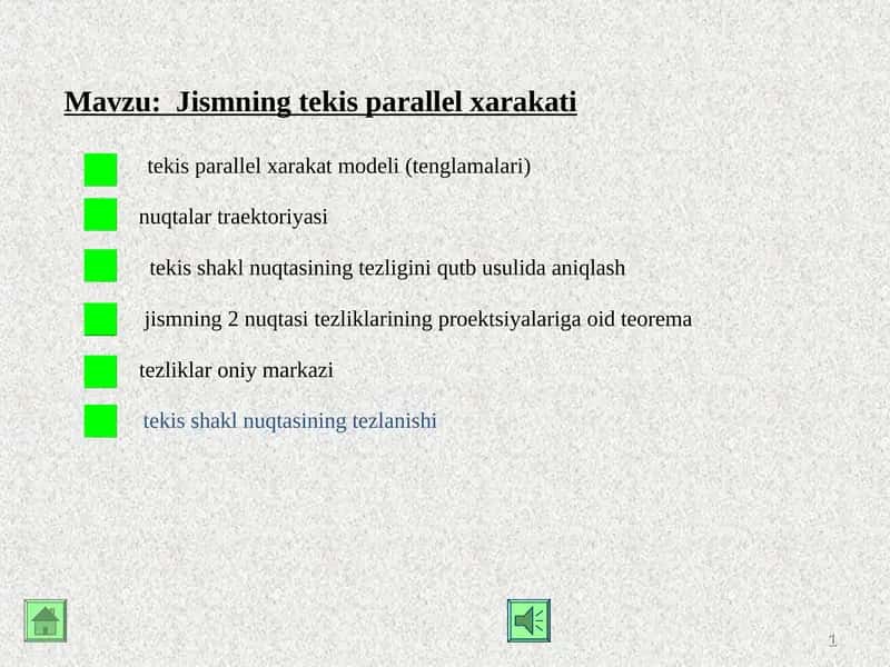 tekis parallel xarakat modeli