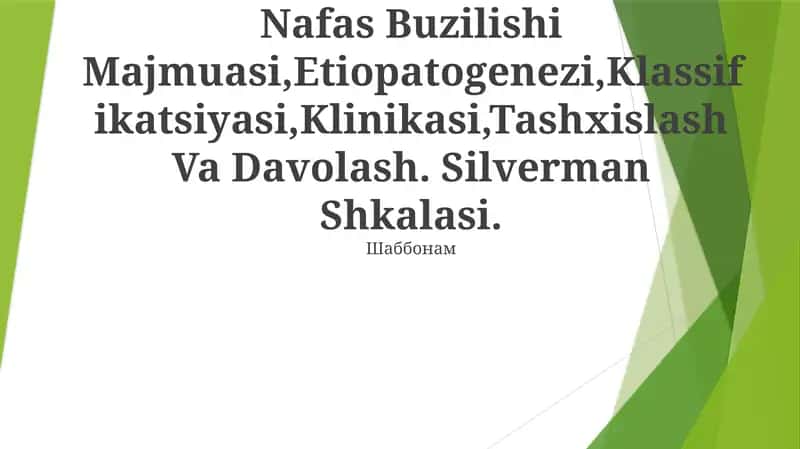 Yangi Tuĝilgan Chaqaloqlarda Nafas Buzilishi Majmuasi
