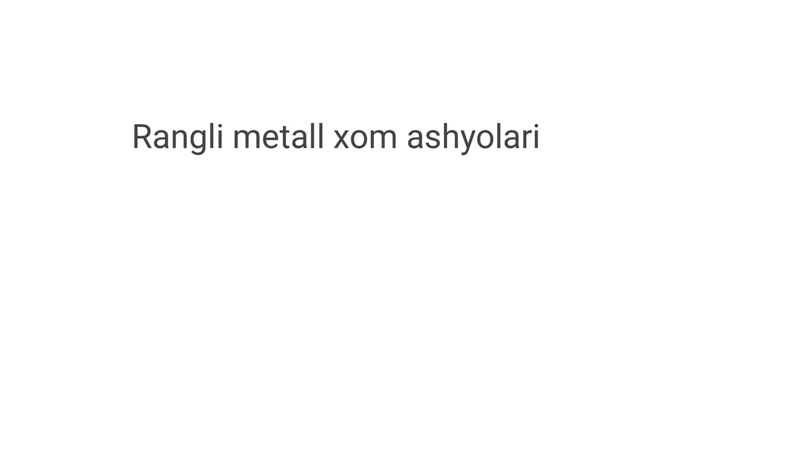 Rangli metall xom ashyolari