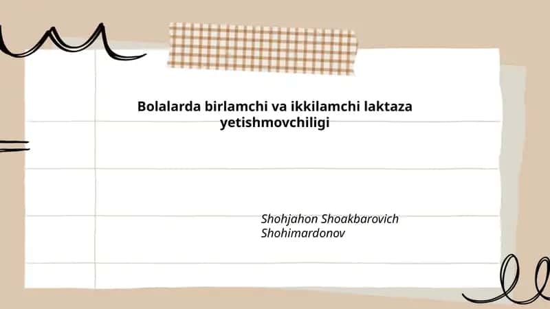 Bolalarda birlamchi va ikkilamchi laktaza yetishmovchiligi