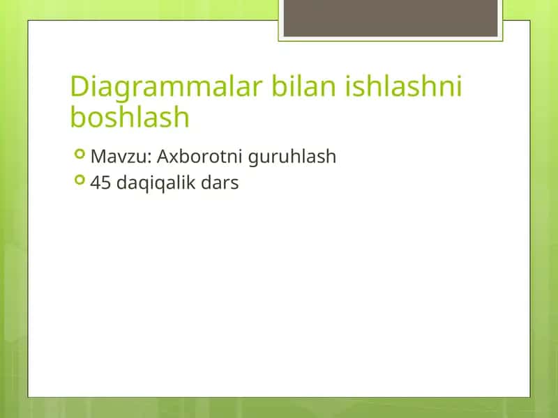 Diagrammalar bilan ishlashni boshlash