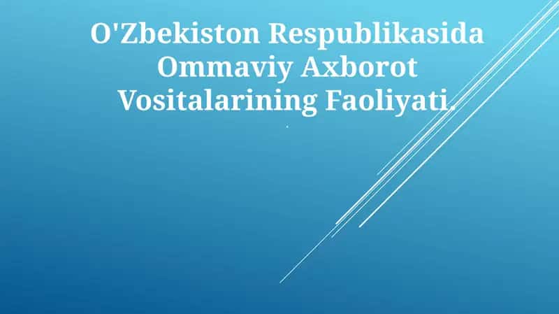 Ommaviy Axborot Vositalari Faoliyati