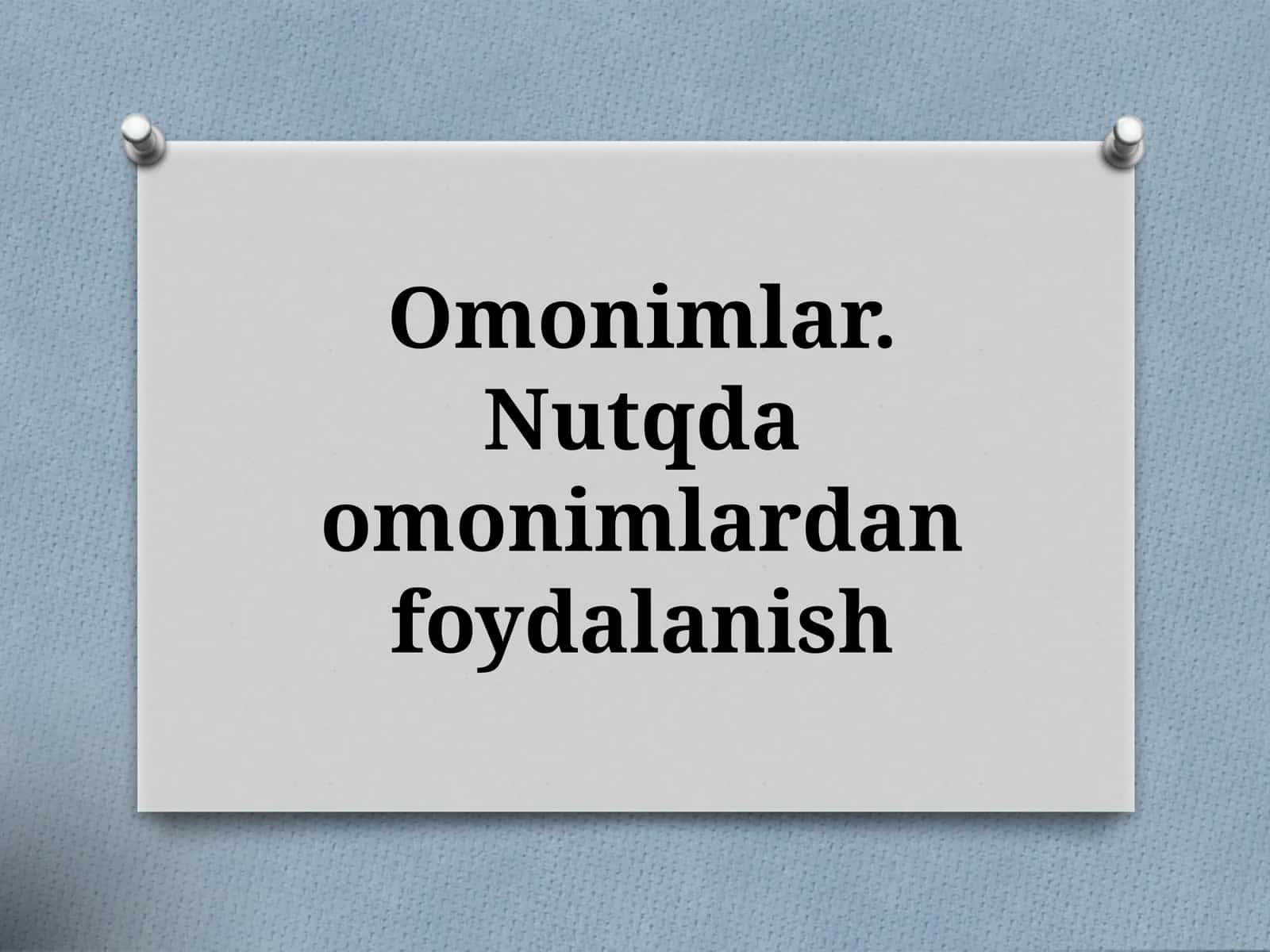 Omonimlar