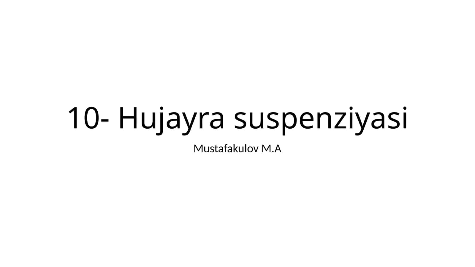 Hujayra suspenziyasi