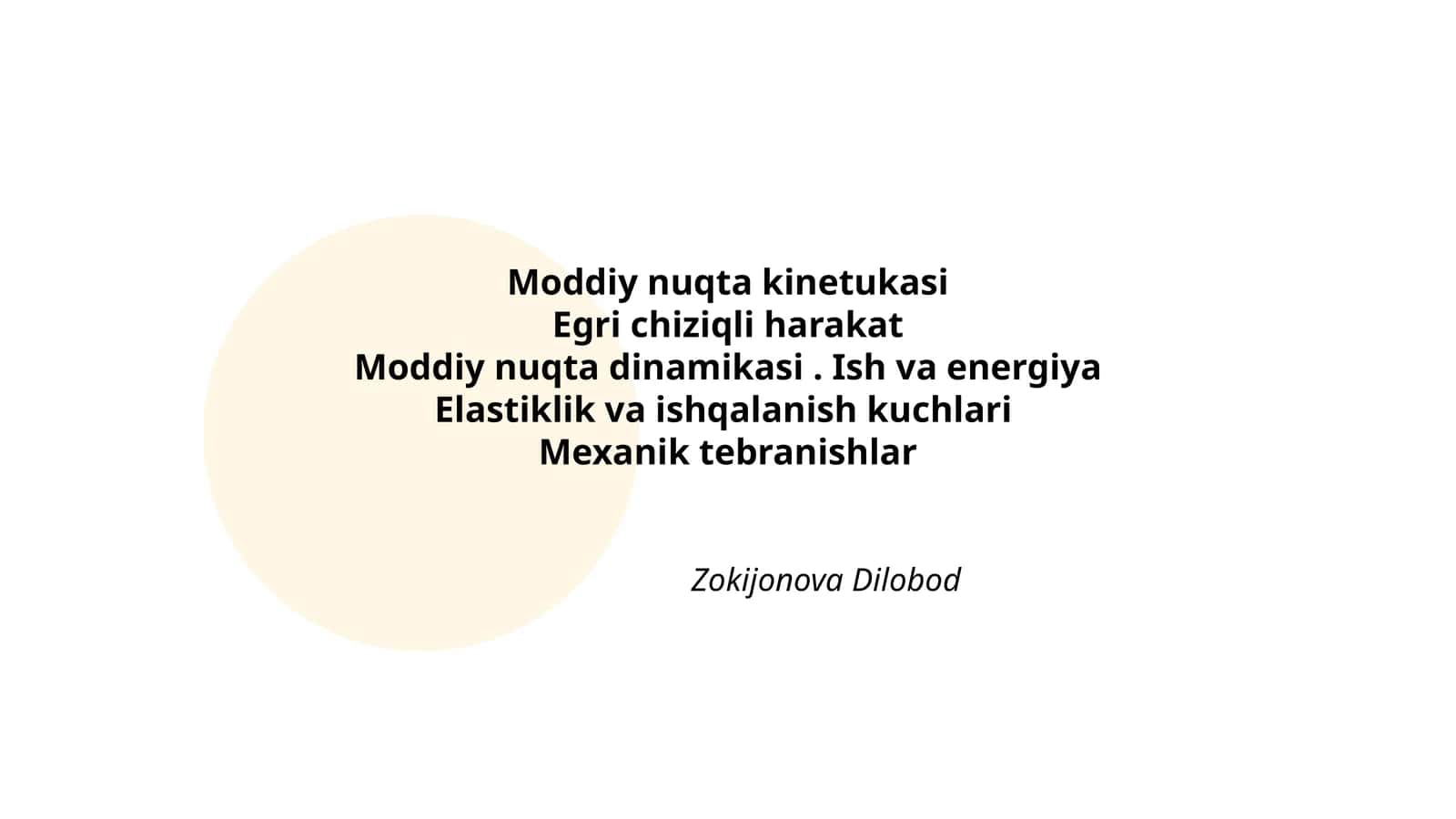 Moddiy nuqta kinematikasi
