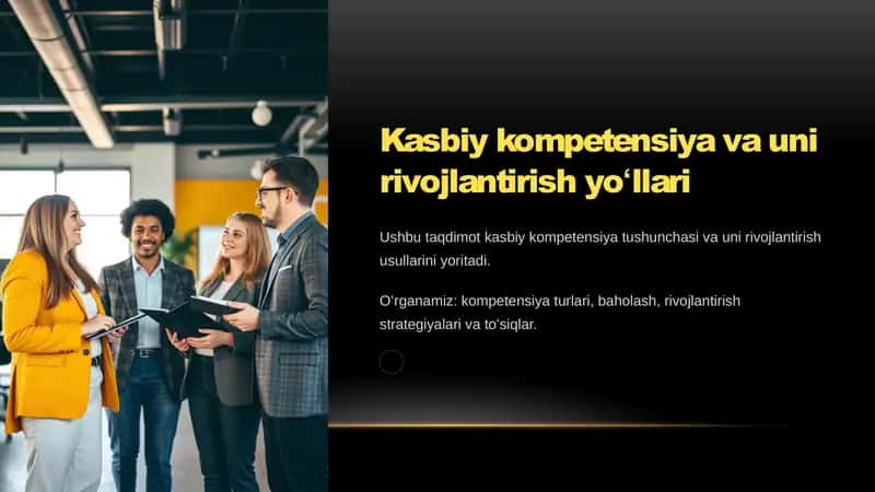 Kasbiy kompetensiya va uni rivojlantirish yoʻllari