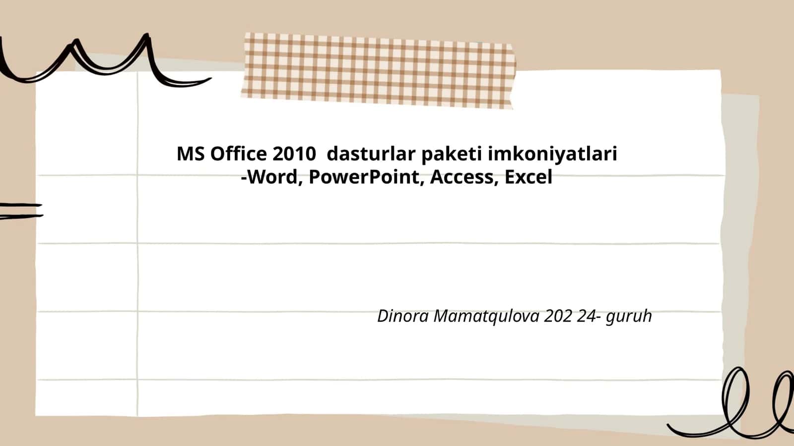 MS Office 2010 dasturlar paketi