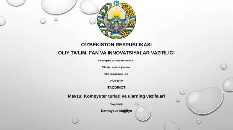 Kompyuter turlari va ularning vazifalari