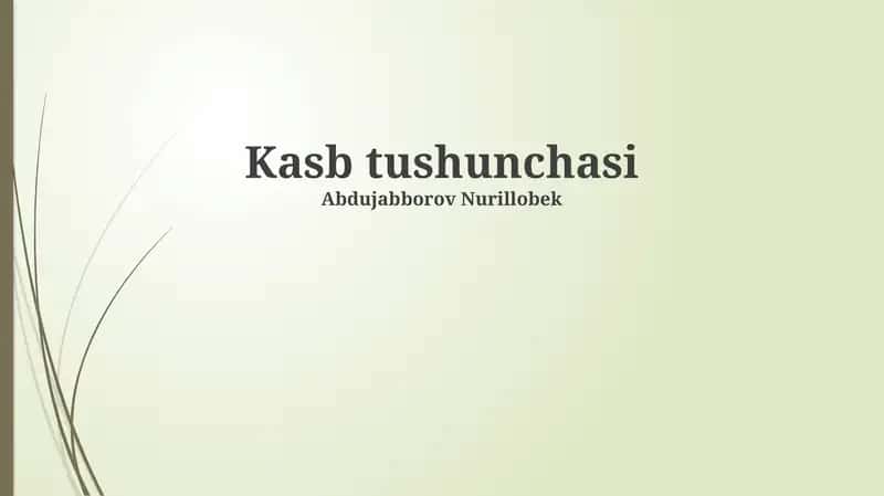 Kasb tushunchasi