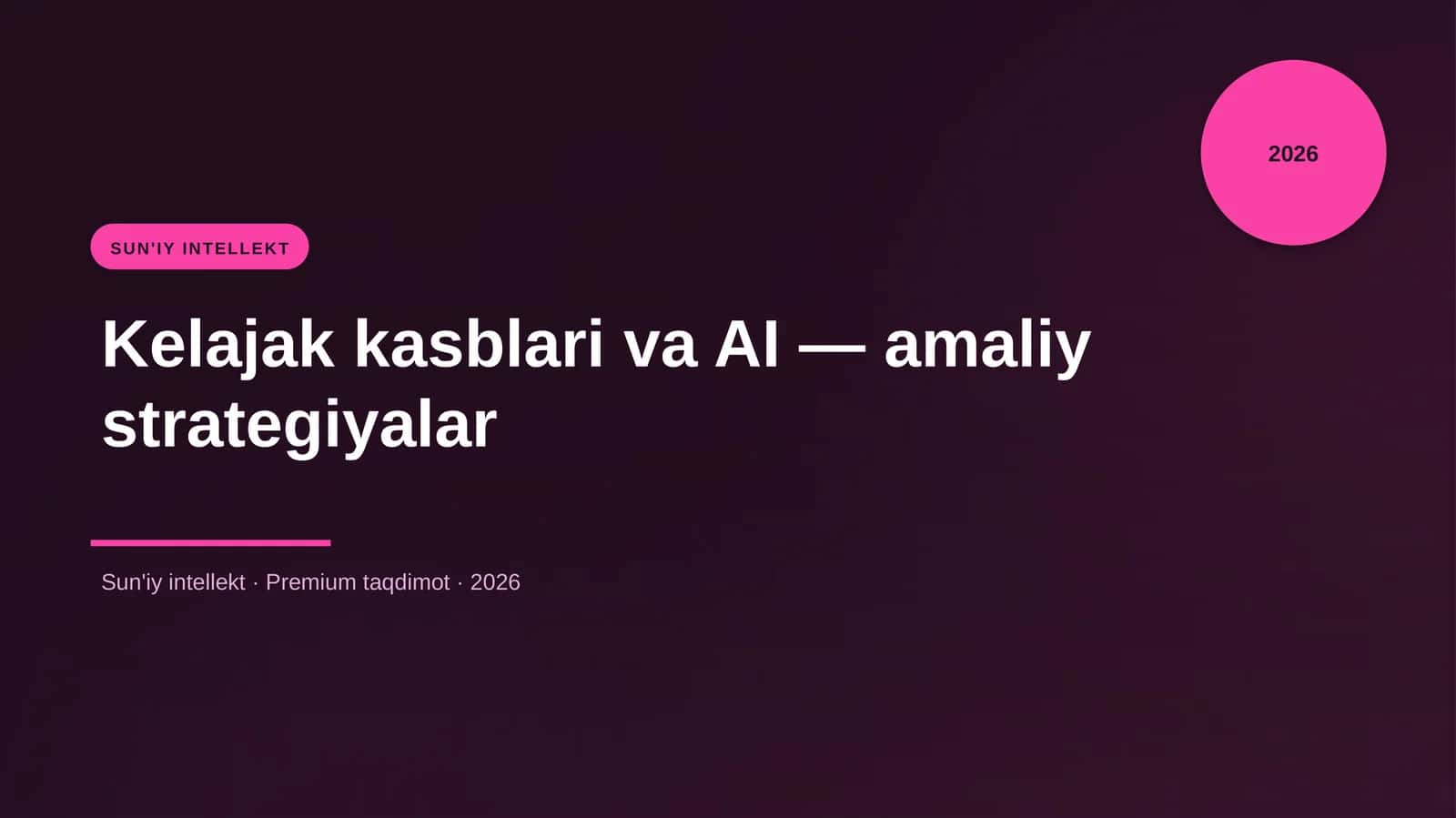 Kelajak kasblari va AI — amaliy strategiyalar