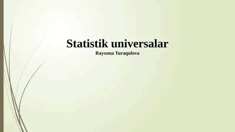 Statistik universalar