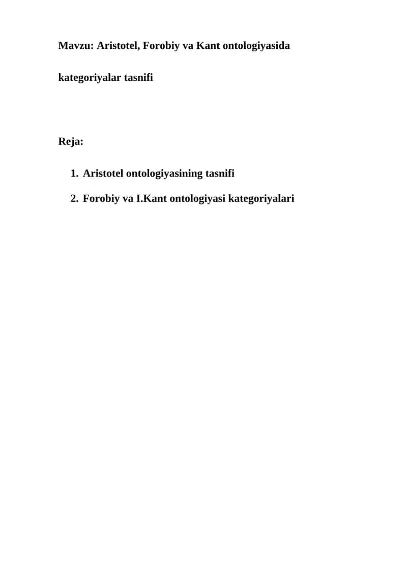 Aristotel ontologiyasi