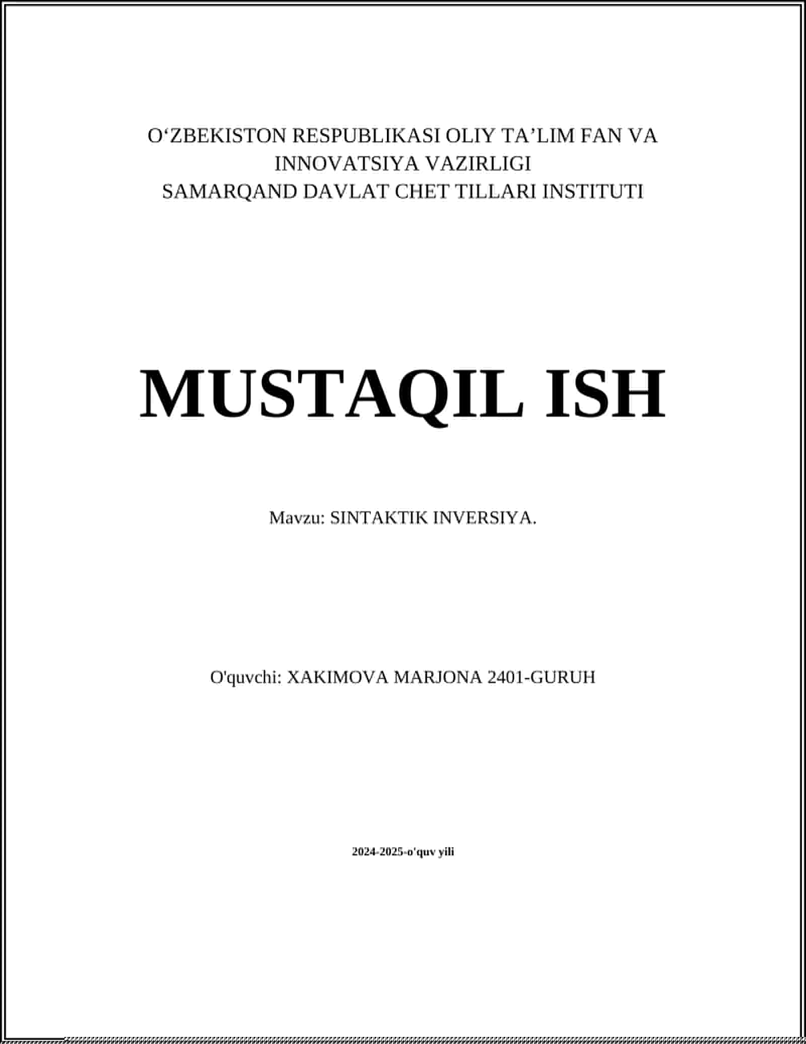 SINTAKTIK INVERSIYA