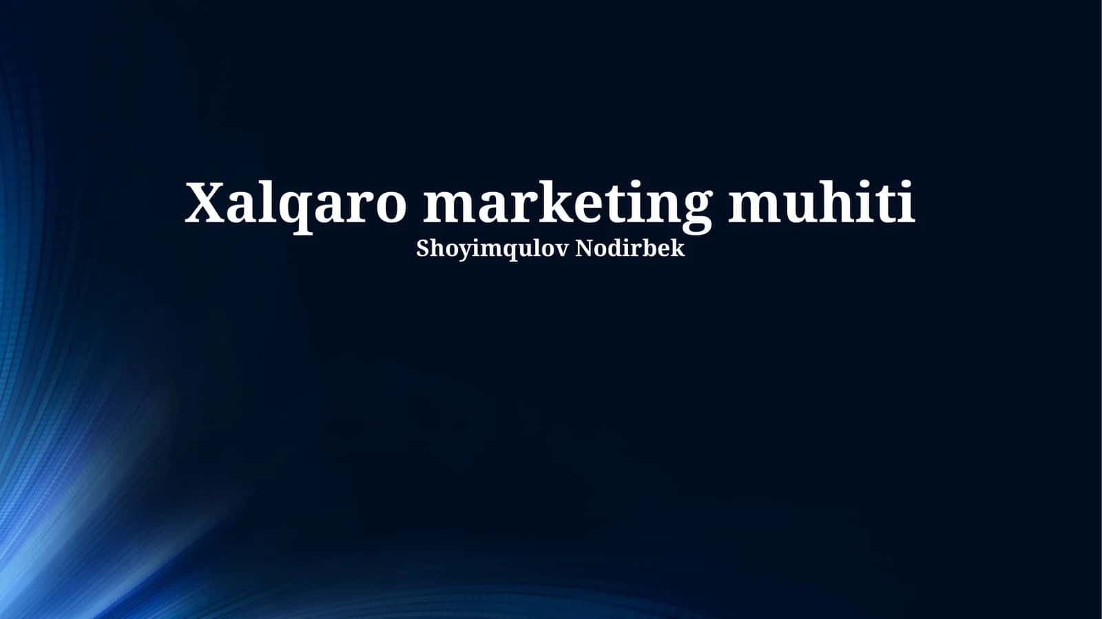 Xalqaro marketing muhiti