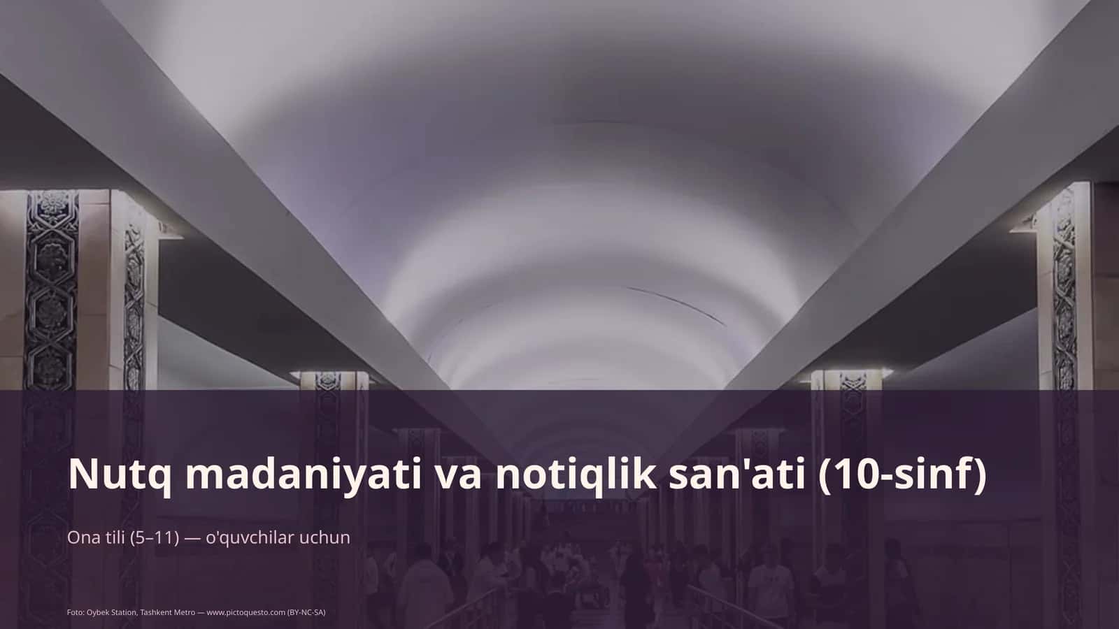 Nutq madaniyati va notiqlik san'ati (10-sinf)