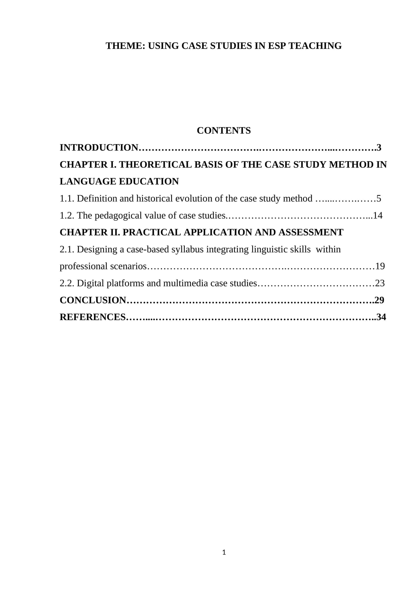 USING CASE STUDIES IN ESP TEACHING