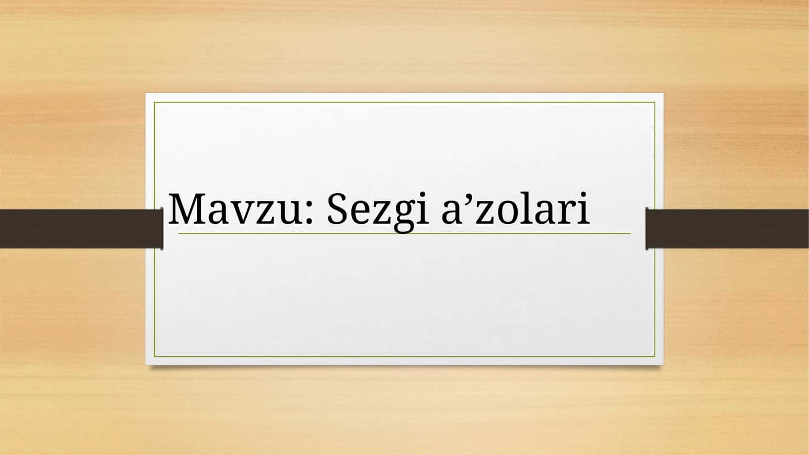 Sezgi a’zolari