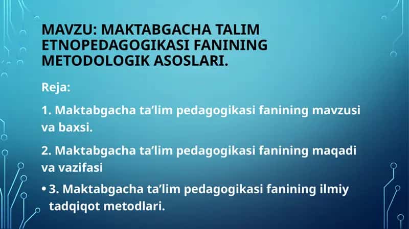 Maktabgacha ta'lim pedagogikasi