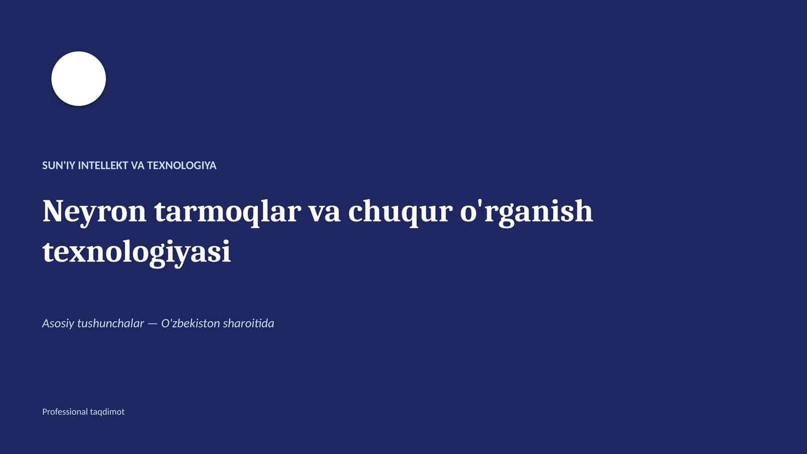 SUN'IY INTELLEKT VA TEXNOLOGIYA