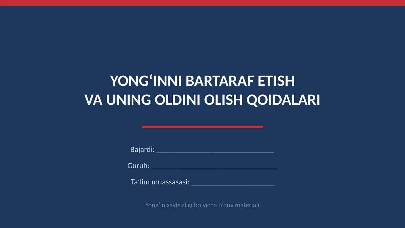 YONG‘INNI BARTARAF ETISH VA UNING OLDINI OLISH QOIDALARI