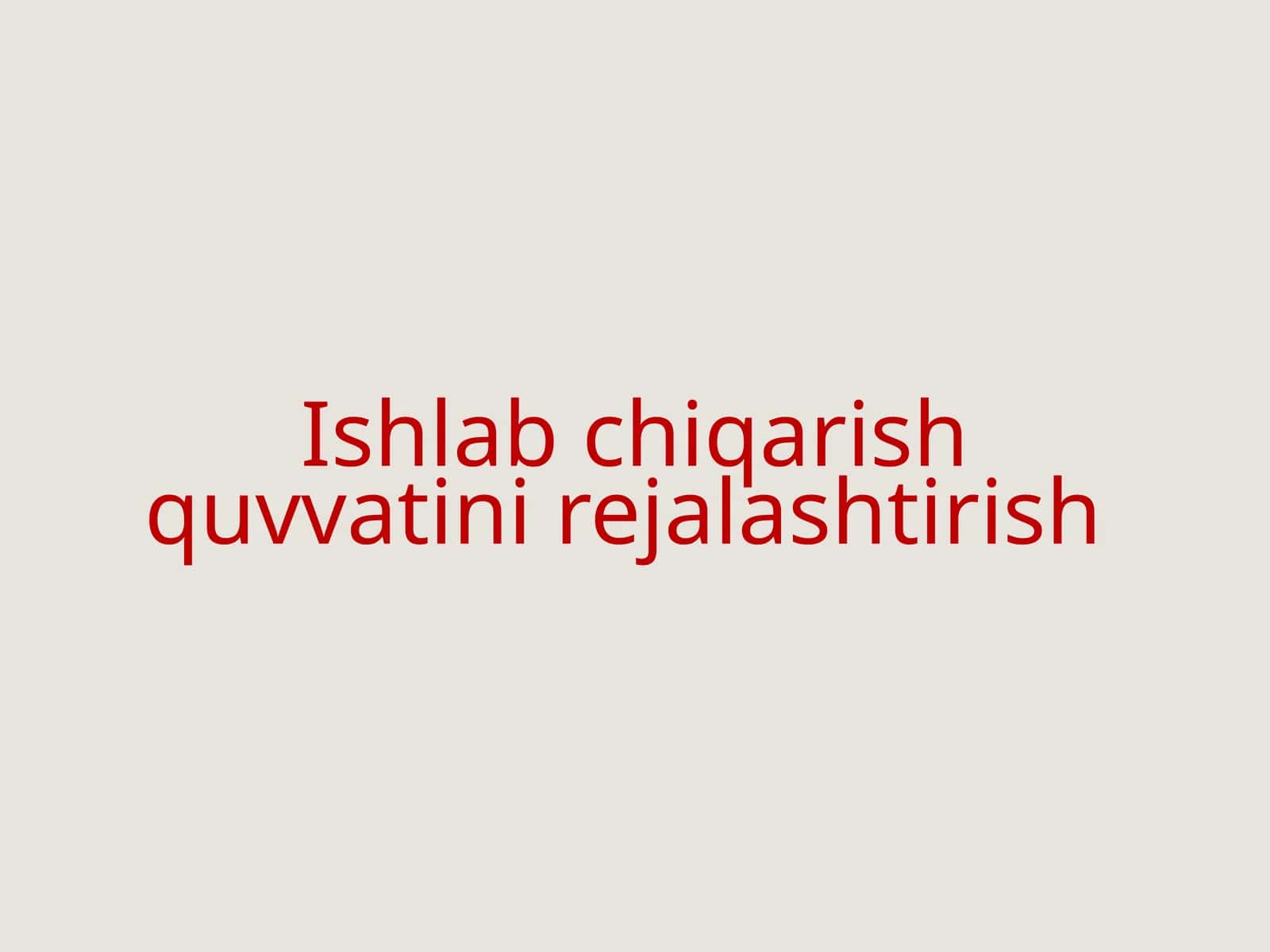 Ishlab chiqarish quvvatini rejalashtirish