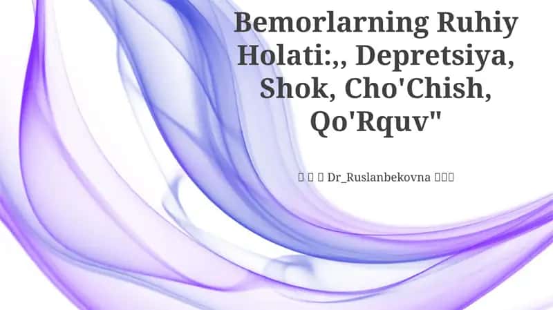Bemorlarning Ruhiy Holati