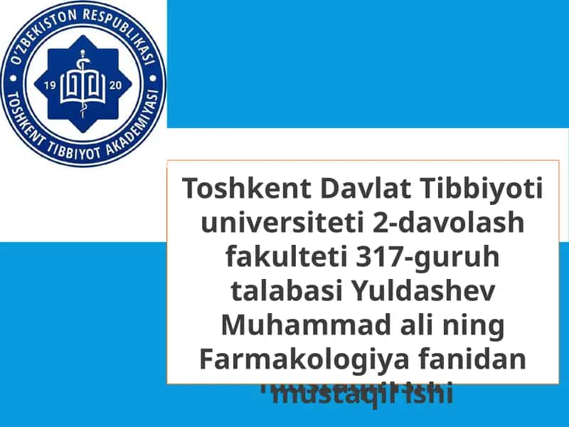 Farmakologiya fanidan mustaqilishi