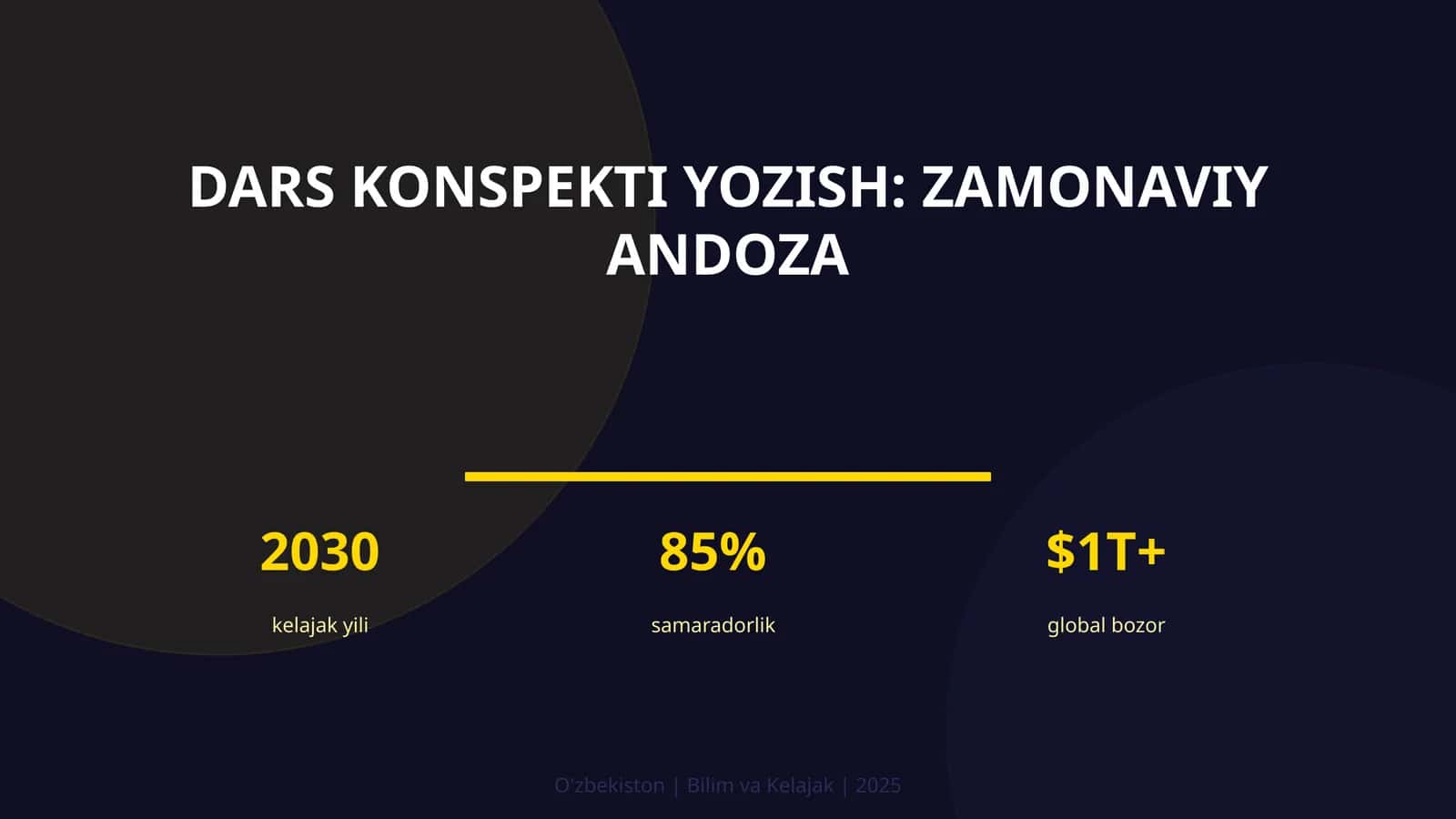 Dars konspekti yozish: zamonaviy andoza