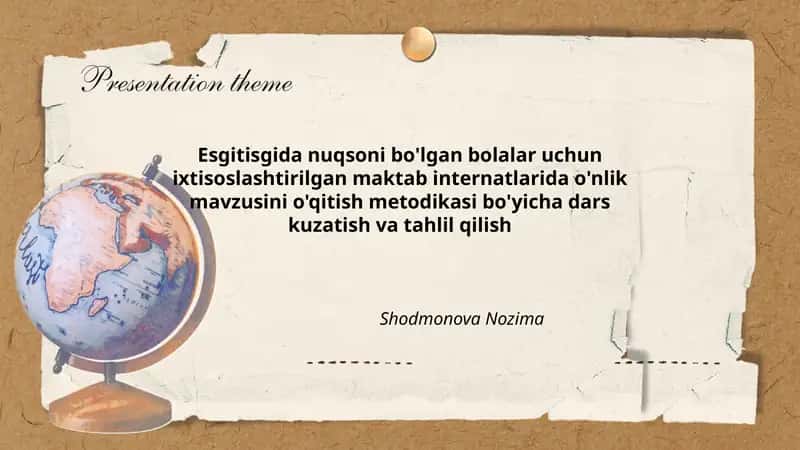Esqitish metodikasi bo'yicha dars kuzatish va tahlil qilish